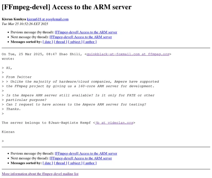 Screenshot of
https://ffmpeg.org/pipermail/ffmpeg-devel/2025-March/341525.html