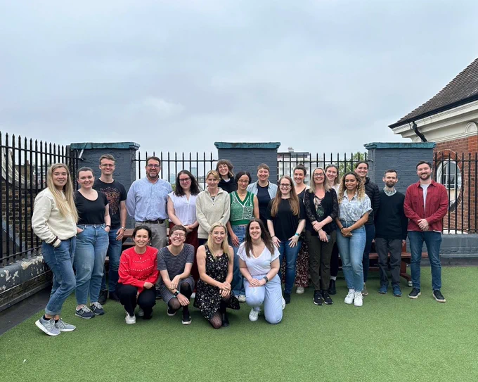 Members of Dogs Trust's Research team pose for a group photo at a team away day in 2024.
