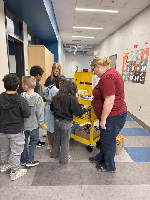 Students visited the PBIS Rewards Cart to celebrate positive behaviors at school.