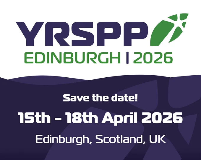 YRSPP 2026 logo and 'save the date' announcement: 15-18th April 2026, Edinburgh, Scotland, UK