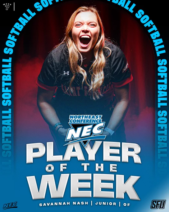 Saint Francis U junior outfielder Savannah Nash is the Week 7 Northeast Conference Softball Player of the Week