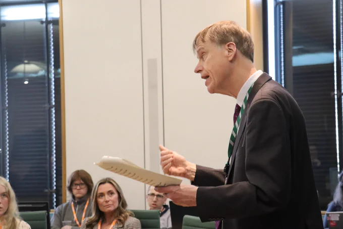 This is an image of Minister  for Social Security and Disability Stephen Timms, standing and delivering a speech 