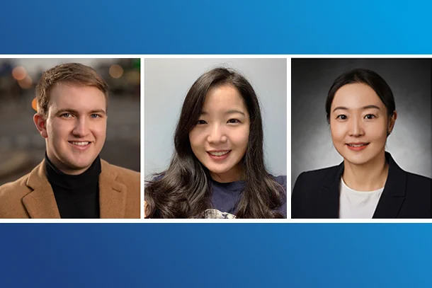 Headshots of Michael Miller, Ying Han and Hee Jueng