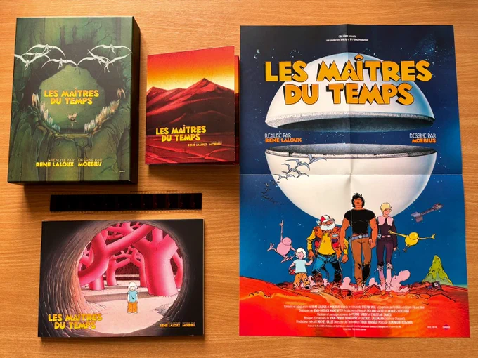 Les Maitres du Temps box set includes DVD/Bluray 4K box, poster, 84-page book and a piece of film!