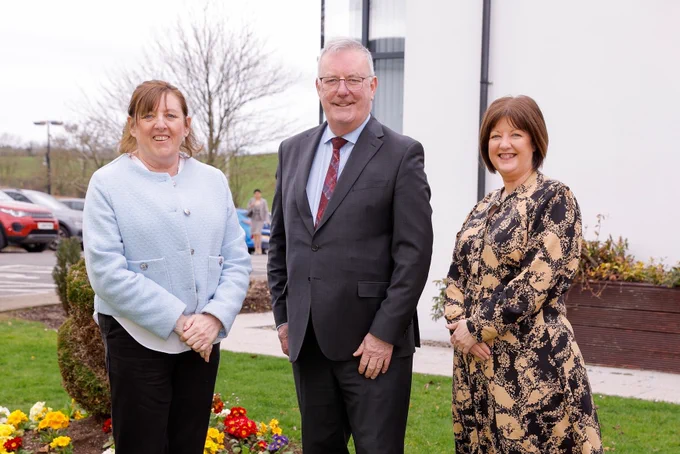 Picture from left to right - Professor Maria McIlgorm, Chief Nursing Officer; Health Minister Mike Nesbitt; Caroline Keown, Chief Midwifery Officer
