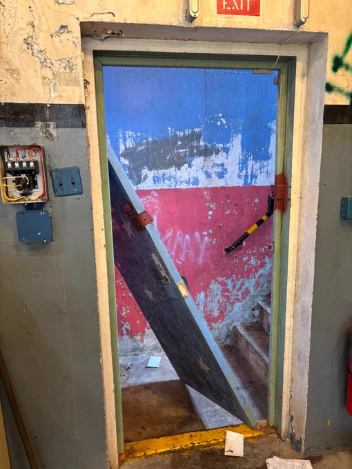 Broken door at Nike Missile Site magazine.