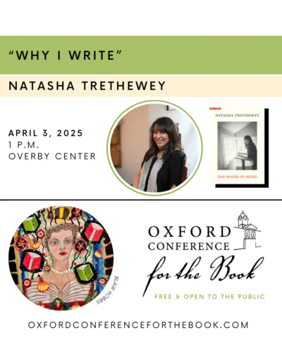 Natasha Trethewey at 1 pm April 3