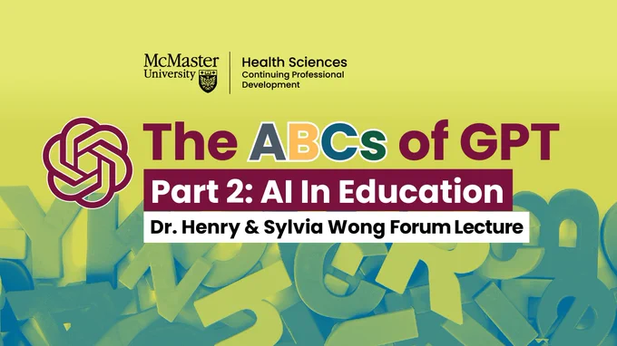 There are NO FEES to attend! Register now for #MacPFD18—The ABCs of GPT Part 2: AI in Education, Dr. Henry and Sylvia Wong Forum Lecture at the 18th Annual Day in Faculty Development.
🗓️ Attend virtually on Wed, June 18, 2025.
cpd.healthsci.mcmaster.ca/macpfd18
#aiineducation #AI #McMaster