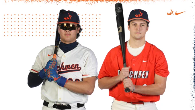 Colton Kinnie and Corbin Bennetts pose for portraits.