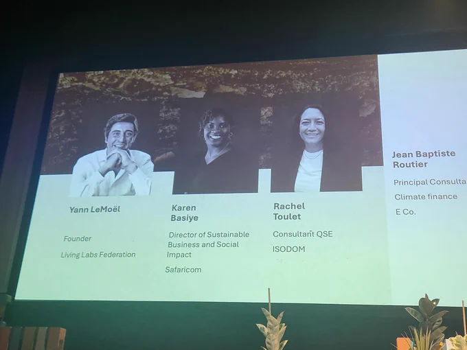 Rachel TOULET, Consultante Carbone chez ISODOM a eu le plaisir d’intervenir sur une table ronde avec pour thématique  : « Net zero for Africa: From the why to the how? » (Objectif zéro émissions nette pour l’Afrique : du pourquoi au comment ?) aux côtés de Karen Basiye (Safaricom) et Yann Lemoel (Living Labs Federation).