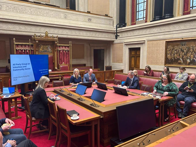 Photo of the APG for the Voluntary and Community Sector meeting taking place in Stormont.