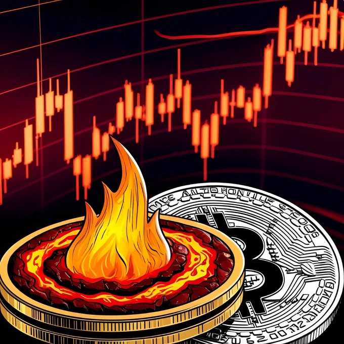 A powerful firestorm surrounds a glowing $FLAMO coin, symbolizing its expanding influence. The flames intensify as $FLAMO grows stronger. 🔥🌪️