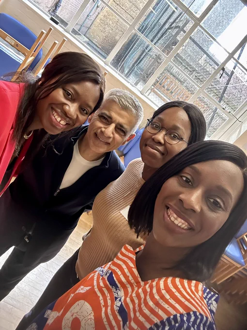 Miatta Fahnbulleh MP, Mayor of London Sadiq Khan, Temi and Florence Eshalomi MP at the Southwark Labour conference event.
