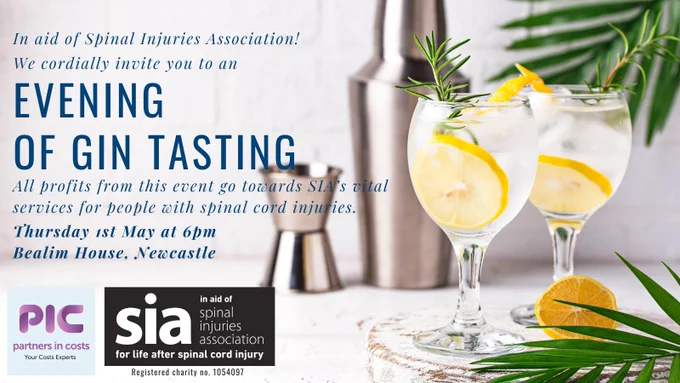 Image of gin, with info about the gin tasting event