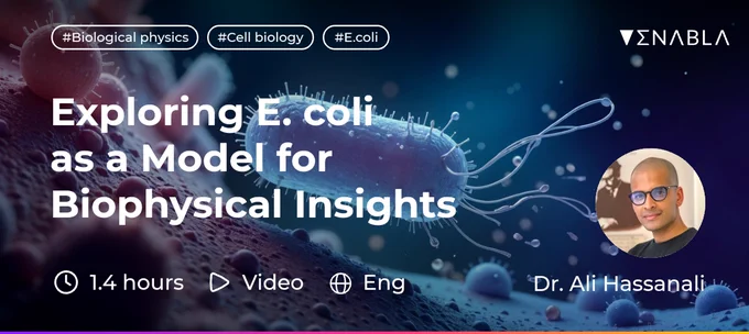 The ICTP diploma program lecture "Exploring E. coli as a Model for Biophysical Insights" by Dr. Ali Hassanali is on Enabla in Open Access! Video, English, 1.4 hours