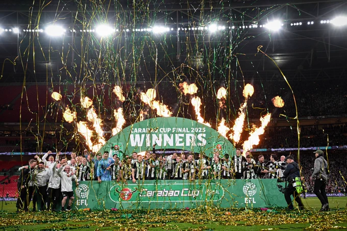 Trophy lift at Wembley