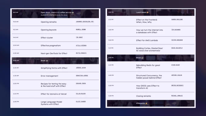 Effect Days Conference Day schedule