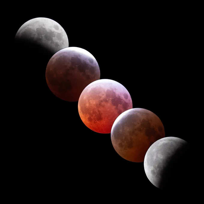 phases of the total lunar eclipse photo by Imran Sultan