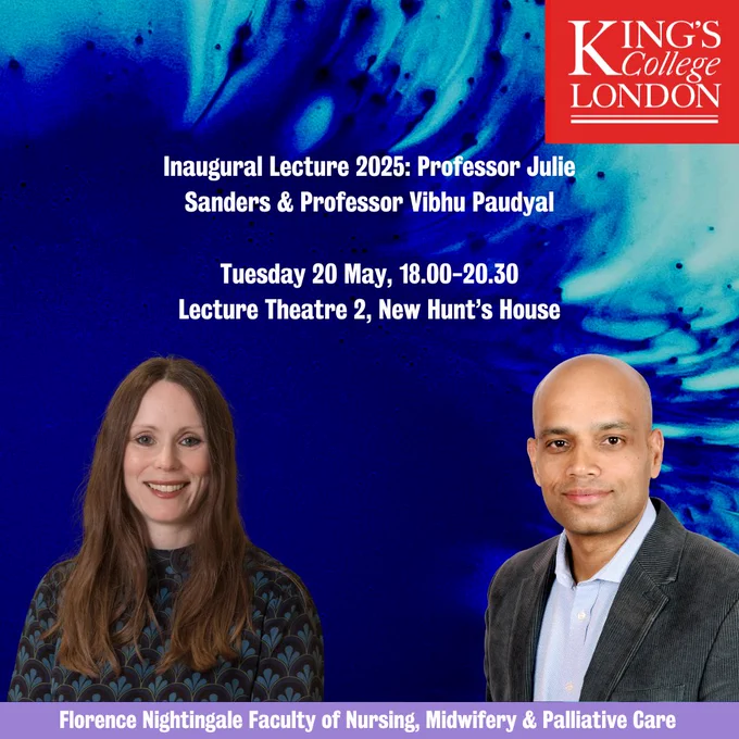 A poster for the Inaugural Lectures of Professor Vibhu Paudyal (R) and Julie Sanders (L).