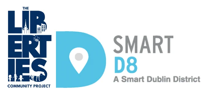 Logo of The Liberties Community Project alongside the Smart D8 logo. 