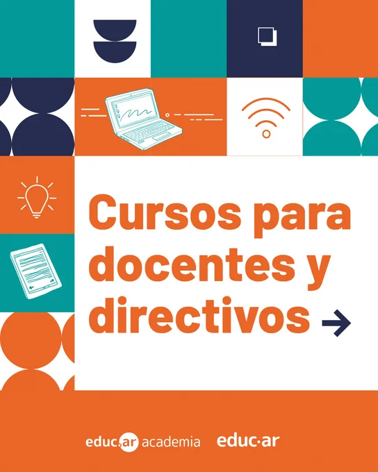 Cursos para docentes y directivos. Logo educ.ar academia. Logo Educ.ar. 