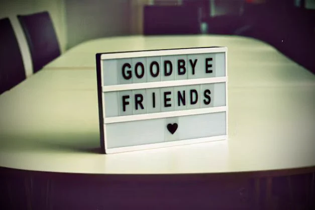Goodbye Friends Unsplash image: Credit = Jan Tinneberg