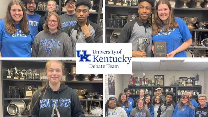 Kentucky Debate team photos with recent awards