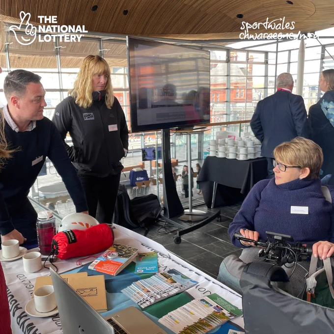 Baroness Tanni Grey Thompson, Chair of Sport Wales speaking to attendees of the event in Y Senedd, Cardiff Bay