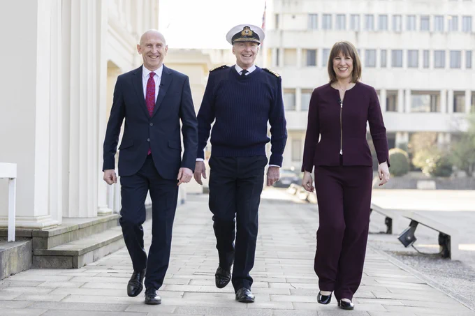 Chancellor Rachel Reeves, Defence Secretary John Healey and Chief of Defence Staff Admiral Tony Radakin visited Wellington Barracks today (26/03/25)