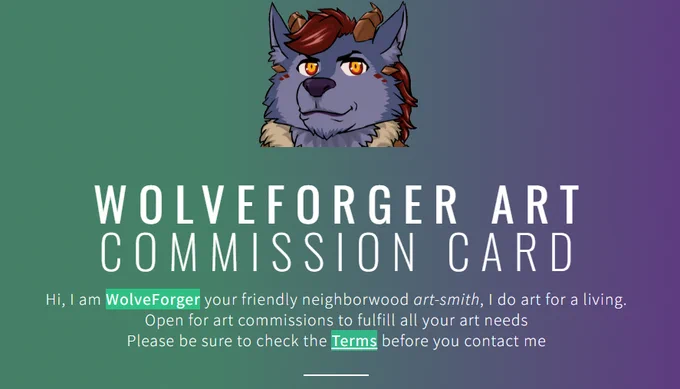 link to my commission carrd is wolveforgerart.carrd.co