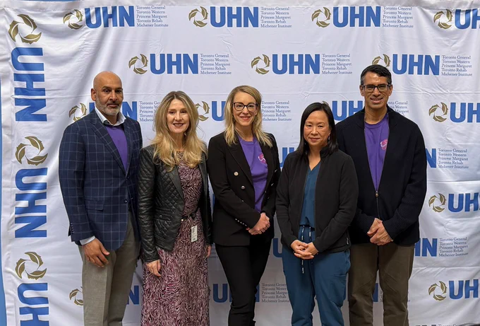 Group celebration at UHN's Toronto Western hospital