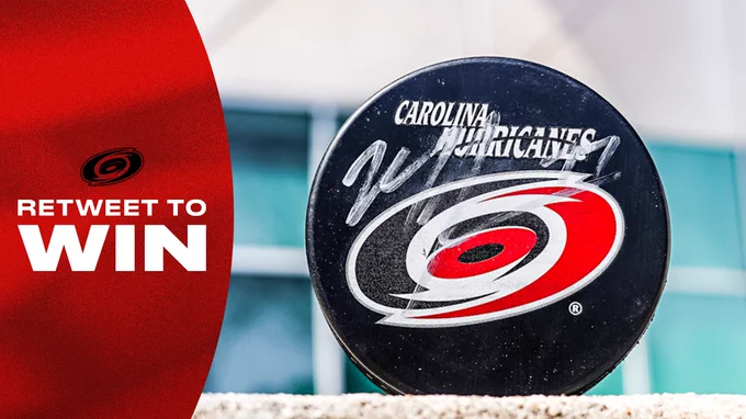 Graphic promoting a retweet to win contest for a Mark Jankowski puck 