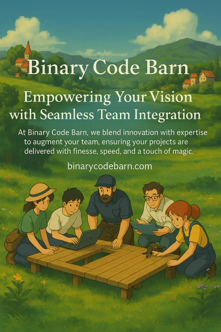 Collaboration meets creativity at Binary Code Barn! Seamlessly augment your team with expert developers (3  years exp.) starting as low as $25/hr.

DM to kickstart your project today! #StaffAugmentation #TeamIntegration #BinaryCodeBarn #TechInnovation