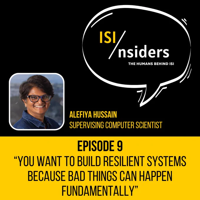 Announcement for ISI/nsiders Podcast episode with Alefiya Hussain