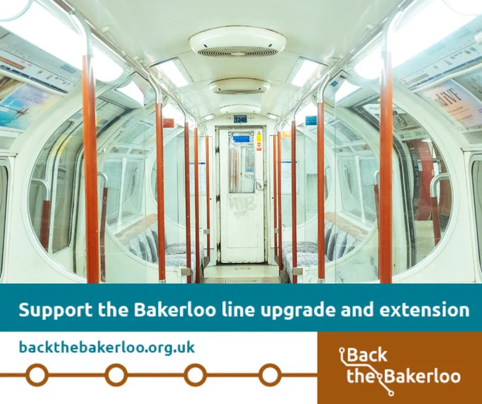 Image of elephant and castle station with words back the bakerloo 