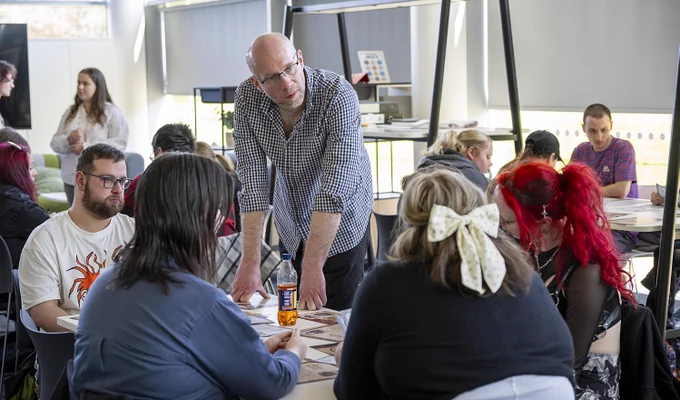 Dr Ben Shepherd delivering the interactive workshop to participating students.