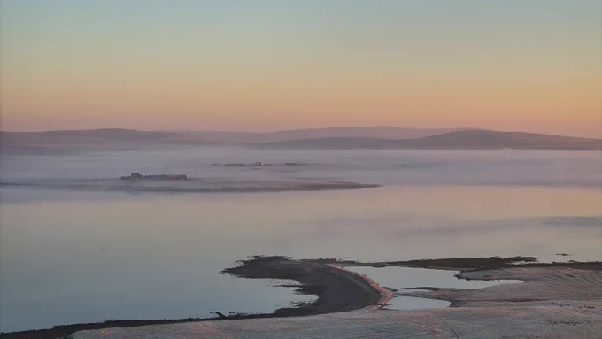 View over Bay of Firth from Cuween, Orkney.
