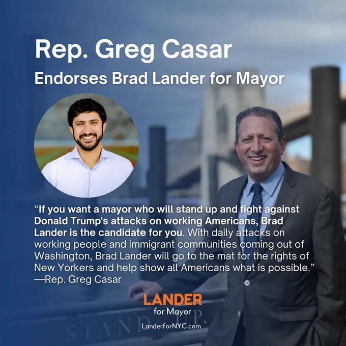 Rep. Greg Casar endorses Lander for Mayor.