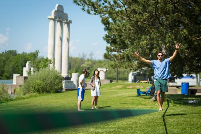 people enjoying the spring day at baird point