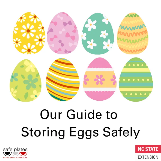 image content: 
1/4: Our Guide to Storing Eggs Safely
2/4: Eggs in their shells can maintain their quality for 3-4 weeks when stored in the refrigerator. Freezing eggs in their shells can cause them to burst.
3/4: Fresh egg whites or yolks can be stored in the refrigerator for up to 4 days. To freeze them, mix the whites and yolks together or separately until well blended, and freeze for up to 12 months.
4/4: Cook eggs regardless of storage choices to 145ºF to avoid harmful bacteria that could make you sick.