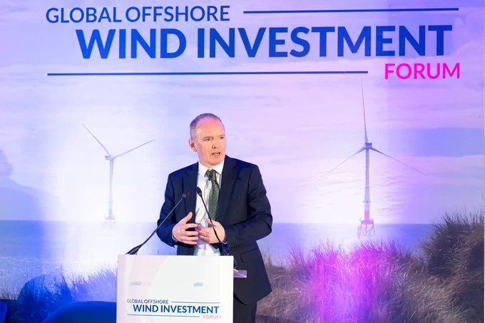 Scottish Enterprise CEO Adrian Gillespie during the Private Sector Investment talk at the Global offshore wind investment forum in the Caledonian Hotel in Edinburgh
