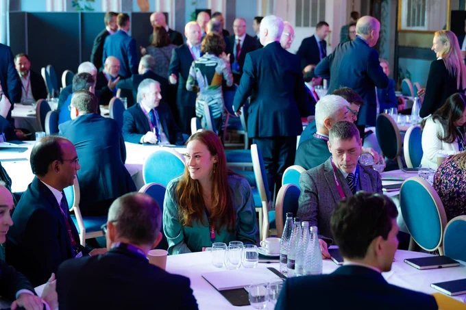 Networking and audience participation at the Global offshore wind investment forum in the Caledonian Hotel in Edinburgh