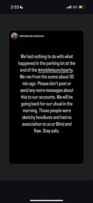 We had nothing to do with that shit