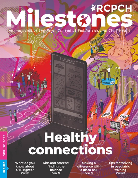 Front cover of milestones Spring edition, titled Healthy Connections