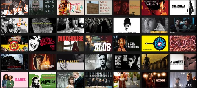 Small images of film posters available on Kanopy