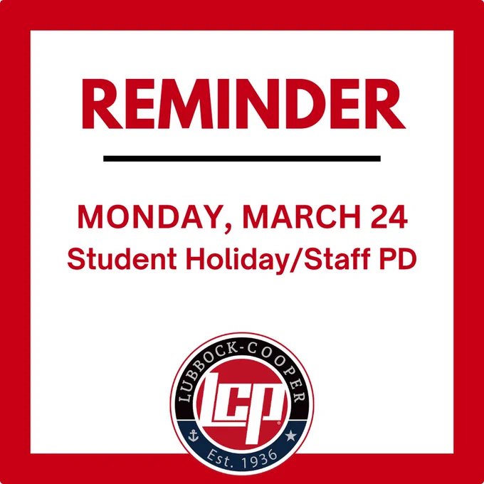 monday, march 24 student holiday and staff pd