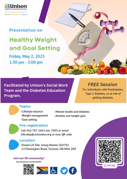 Informative flyer promoting health weight and goal setting.