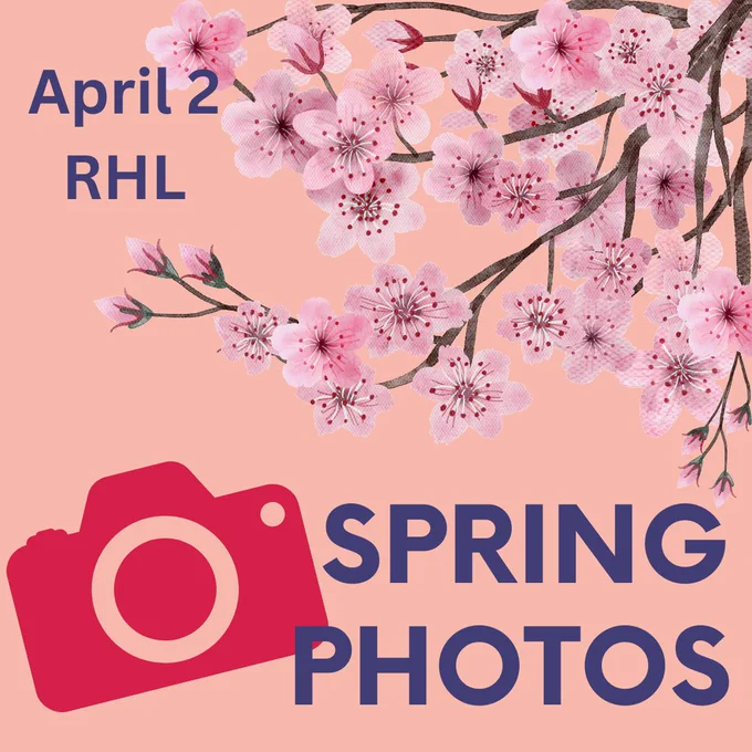 Spring Photos are on April 2nd at Round Hill.