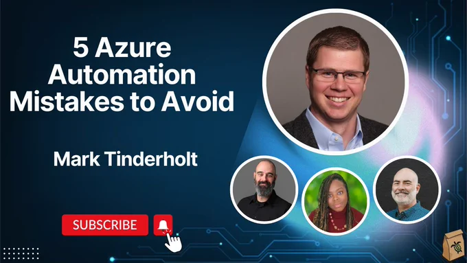 Boost your Azure automation skills! Join @MarkTinderholt to learn how to avoid the top 5 mistakes, and discover a free tool to simplify your workflow - building a solid foundation for success! #Azure #Automation #Terraform

Wed, March 26 730pm Central: https://youtube.com/live/2pcRSKKpPP8?feature=share