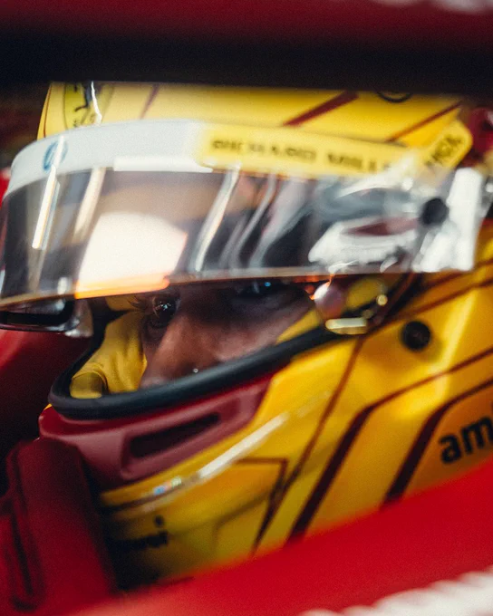 Close up of lewis in helmet